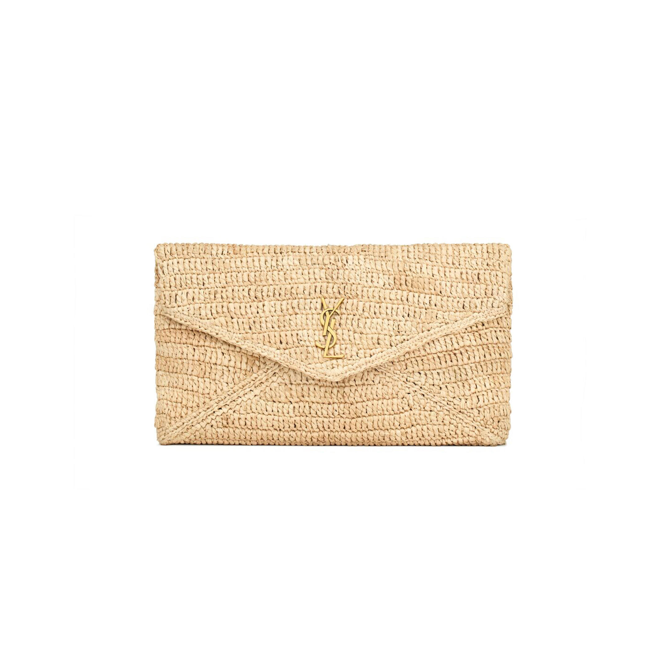 Y51 CASSANDRE LARGE ENVELOPE POUCH IN RAFFIA 786074GAAEX2080 (29.5*18*4.5cm) Master Quality